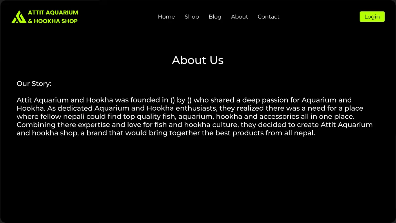 Hookah Landing Interface